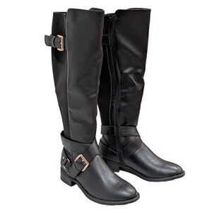 New Thalia Sodi Vada Riding Boots Black Knee High with Zip Size 5M